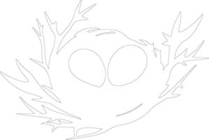 AI generated nest  outline silhouette vector