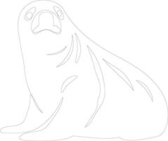 AI generated northern elephant seal  outline silhouette vector