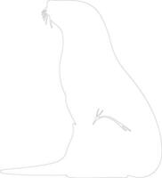 AI generated northern fur seal  outline silhouette vector