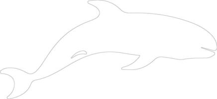 AI generated northern right whale outline silhouette vector