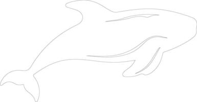 AI generated northern right whale  outline silhouette vector