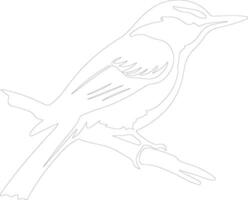 AI generated nuthatch  outline silhouette vector