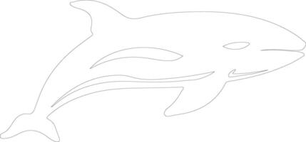 AI generated northern right whale  outline silhouette vector