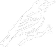 AI generated nuthatch  outline silhouette vector