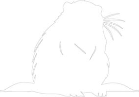 AI generated nutria  outline silhouette vector