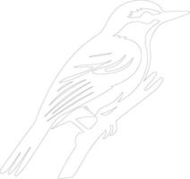 AI generated nuthatch  outline silhouette vector