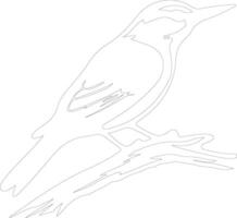 AI generated nuthatch  outline silhouette vector