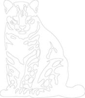 AI generated ocelot  outline silhouette vector