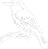 AI generated nuthatch  outline silhouette vector