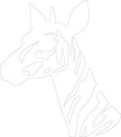 AI generated okapi  outline silhouette vector