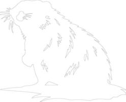 AI generated nutria  outline silhouette vector