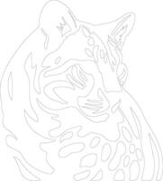 AI generated ocelot  outline silhouette vector