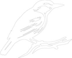 AI generated nuthatch  outline silhouette vector