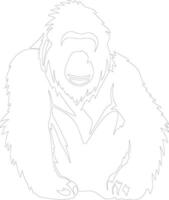 AI generated orangutan outline silhouette vector