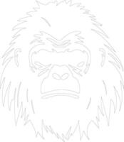 AI generated orangutan  outline silhouette vector