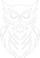 AI generated owl  outline silhouette vector