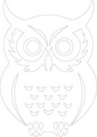 AI generated owl  outline silhouette vector