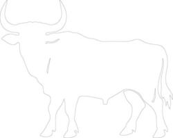 AI generated ox  outline silhouette vector