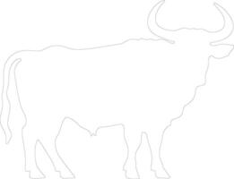 AI generated ox  outline silhouette vector