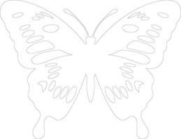 ai generado pintado dama mariposa contorno silueta vector