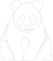 AI generated panda  outline silhouette vector