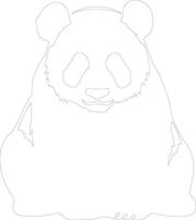 AI generated panda  outline silhouette vector