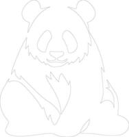 AI generated panda  outline silhouette vector