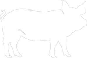AI generated pig  outline silhouette vector