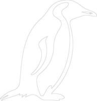 AI generated penguin  outline silhouette vector