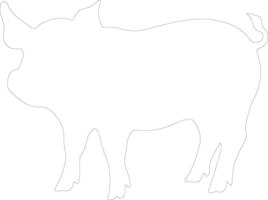 AI generated pig  outline silhouette vector