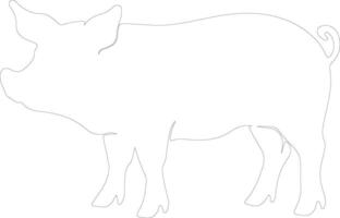 AI generated pig  outline silhouette vector