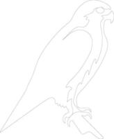 ai generado halcón peregrino halcón contorno silueta vector