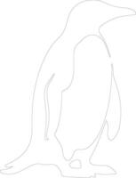 AI generated penguin  outline silhouette vector