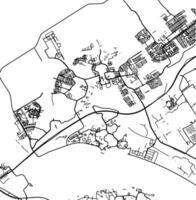 Silhouette map of Almere Stad Netherlands. vector