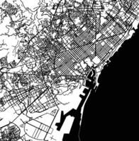 silueta mapa de Barcelona España. vector