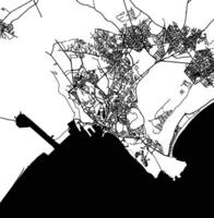 Silhouette map of Cagliari Italy. vector