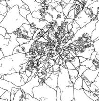 Silhouette map of Limoges France. vector