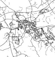 Silhouette map of Linkoeping Sweden. vector