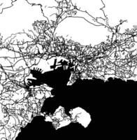 Silhouette map of Toulon France. vector