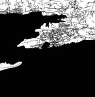 Silhouette map of Split Croatia. vector