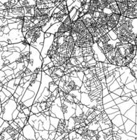 Silhouette map of Uccle Belgium. vector