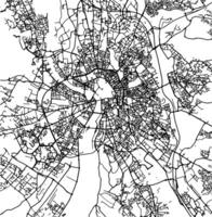 silueta mapa de Toulouse Francia. vector