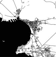 Silhouette map of Taranto Italy. vector