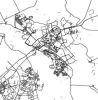 Silhouette map of Zwolle Netherlands. vector