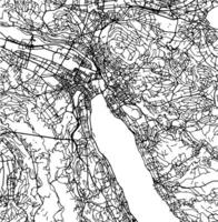 silueta mapa de Zurich Suiza. vector