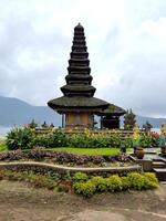 Pura Ulun Danu Bratan, famous temple on the lake, Bedugul, Bali, Indonesia photo