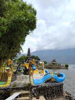 Pura Ulun Danu Bratan, famous temple on the lake, Bedugul, Bali, Indonesia photo