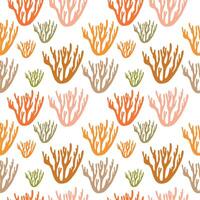 Seamless background with colorful abstract seaweed on a white background vector