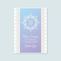 soft abstract pattern birthday invitation design vector