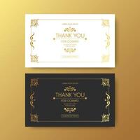 classic gold thank you wedding card vector